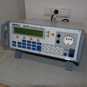 Metron QA-90 MkII Electrical Safety Analyzer IEC 60601.1, UL 2601.1, IEC 1010-1, EN 60601.1, VDE 0751 T1/12-91, BS 5724, CAN/CSA-C22.2 No 601.1-M90,  AS 3200.1, NZS 6150:1990,  VDE 0751 T1/12-90, ÖVE 0751, IEC 601.1.1, IEC 601.2.4, UL 544, ANSI/AAMI ES1, HEI 95, HEI 158 and more